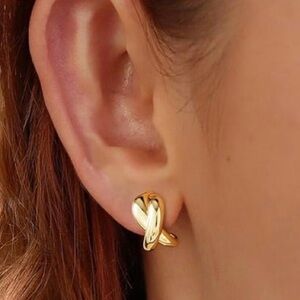14k Gold Plated Knot Earrings